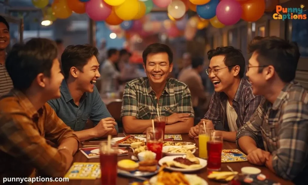 Friends enjoying bingo at party