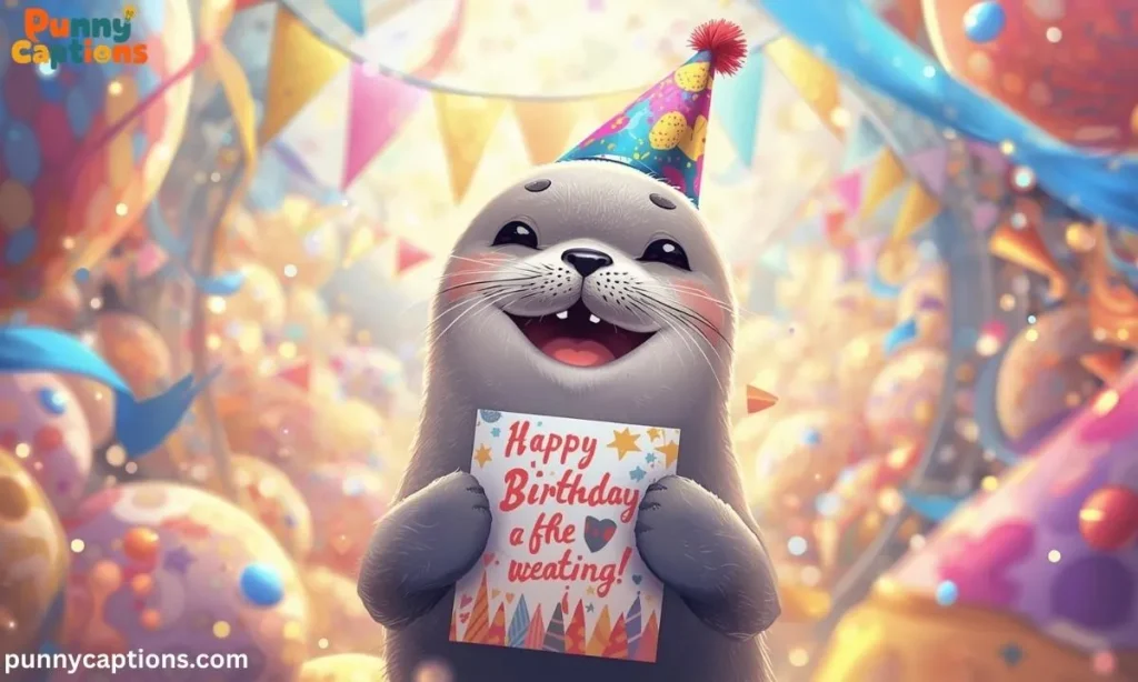 Seal with birthday hat