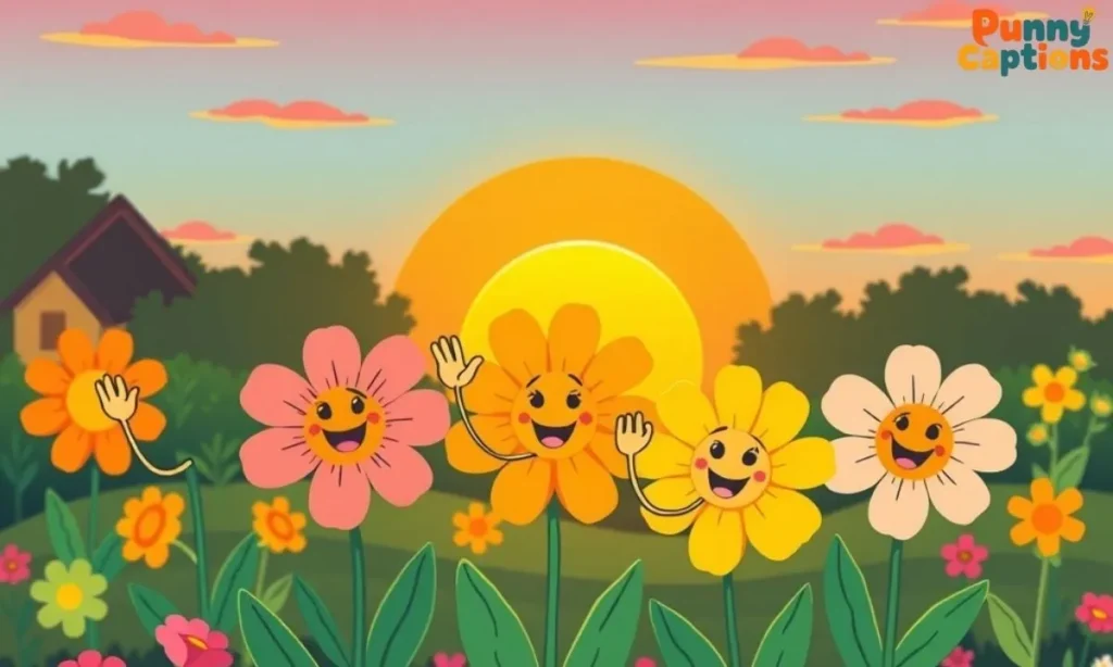 Funny floral farewell illustration