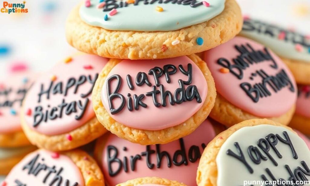 Birthday cookies with funny puns