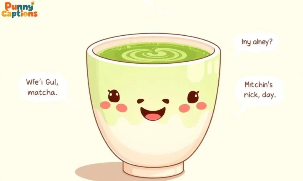 Cute matcha puns illustration