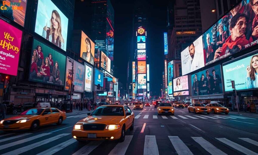 Times Square bright night view