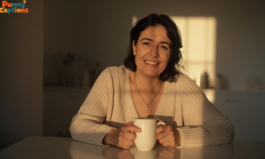 Woman enjoying coffee at home