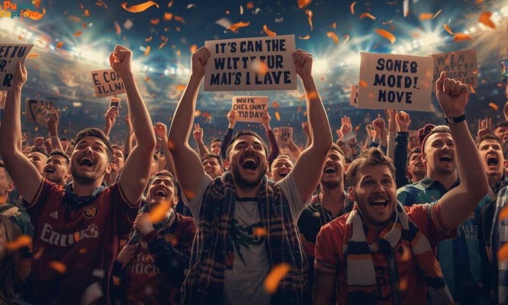 Fans laughing at football jokes