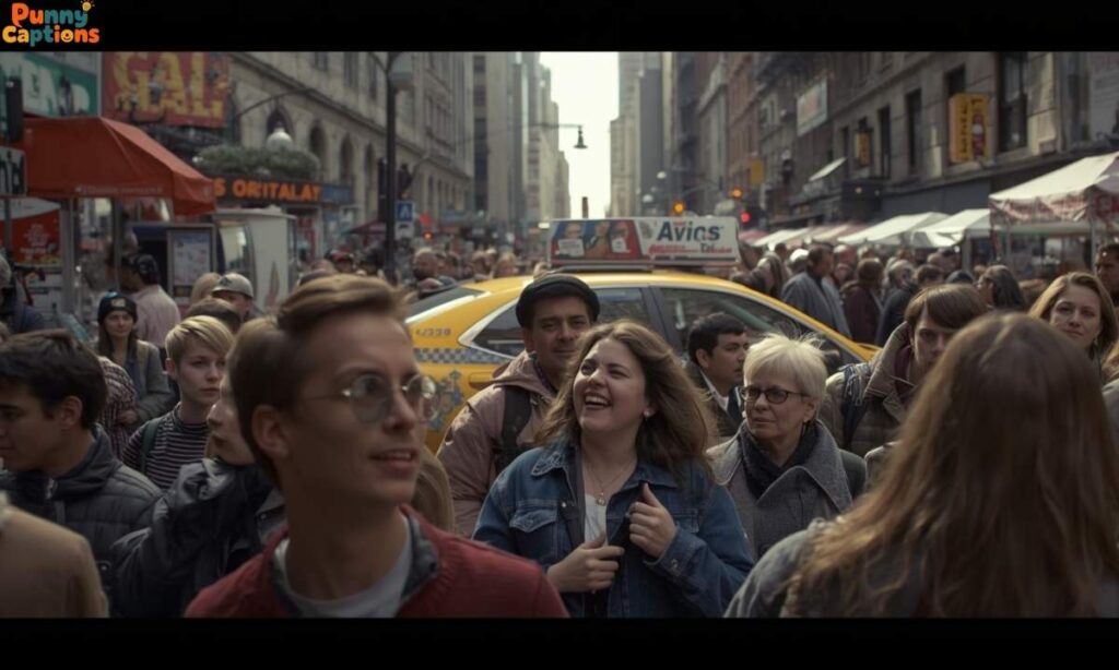 Funny busy NYC street