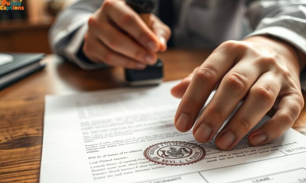 Officer stamping official document