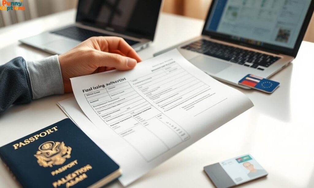 Passport form with issuing authority