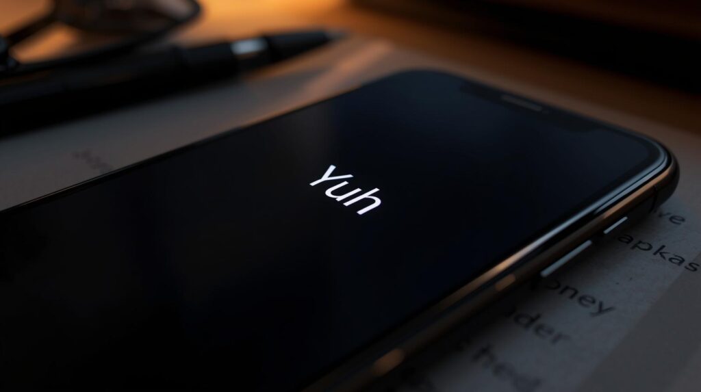 Phone shows text "Yuh"