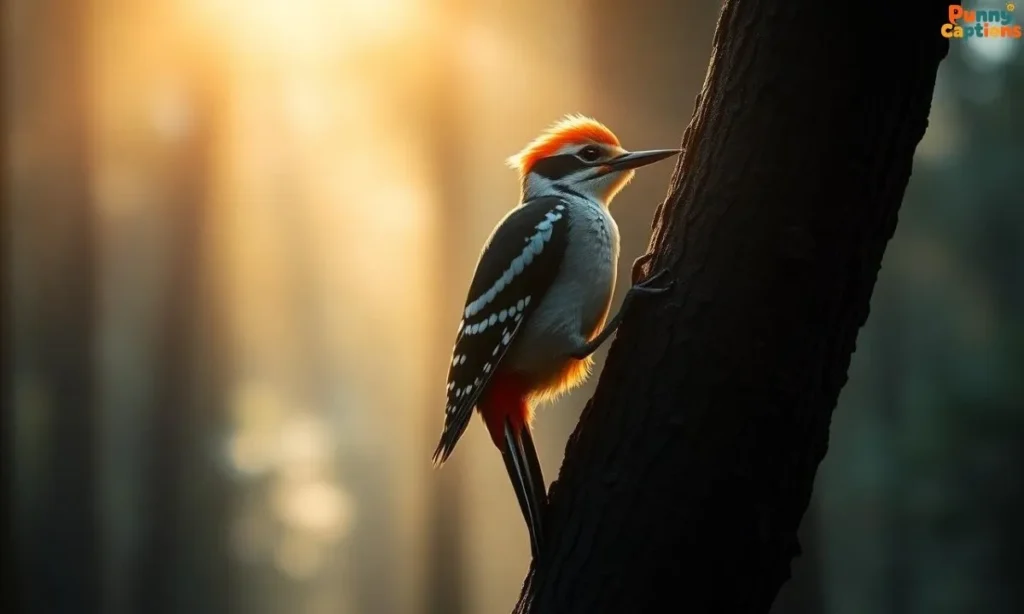 Spiritual woodpecker with aura