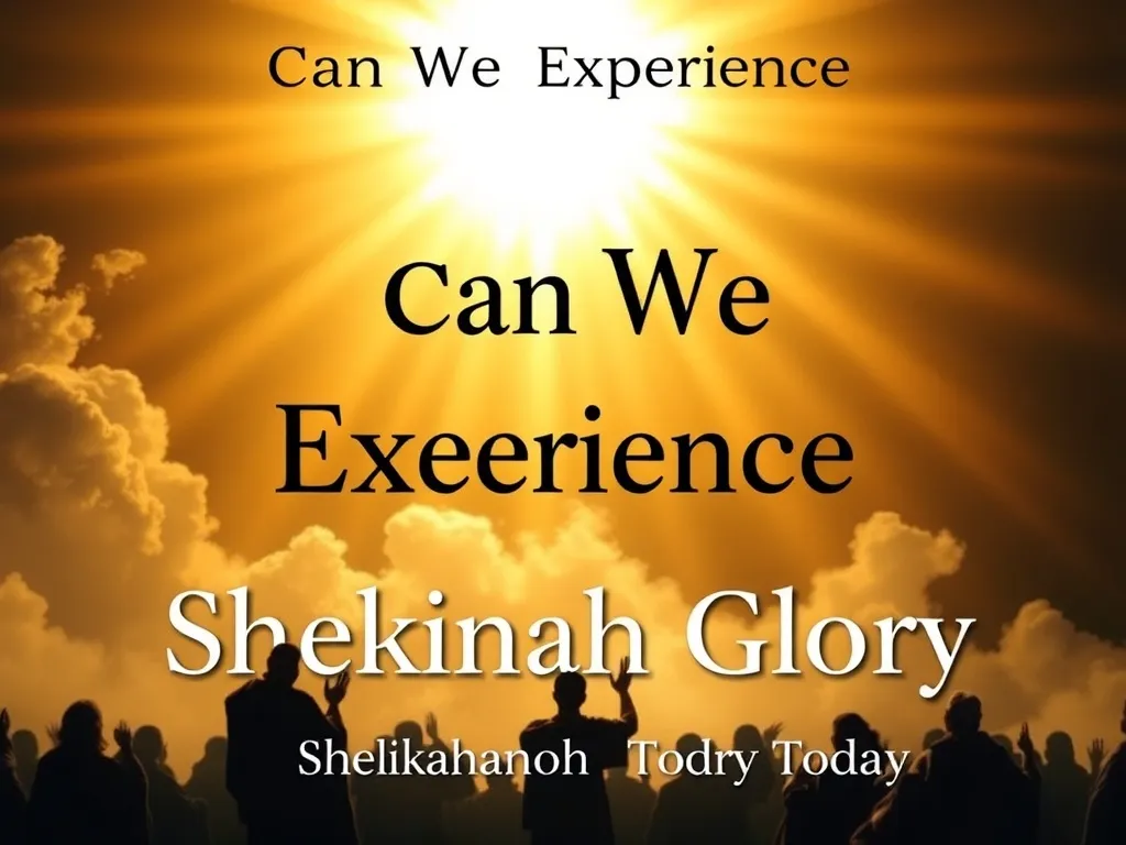 Can we experience Shekinah Glory today
