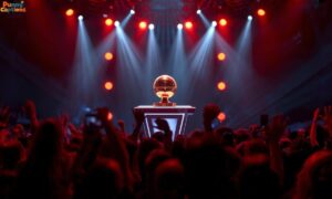 Golden buzzer on talent show stage