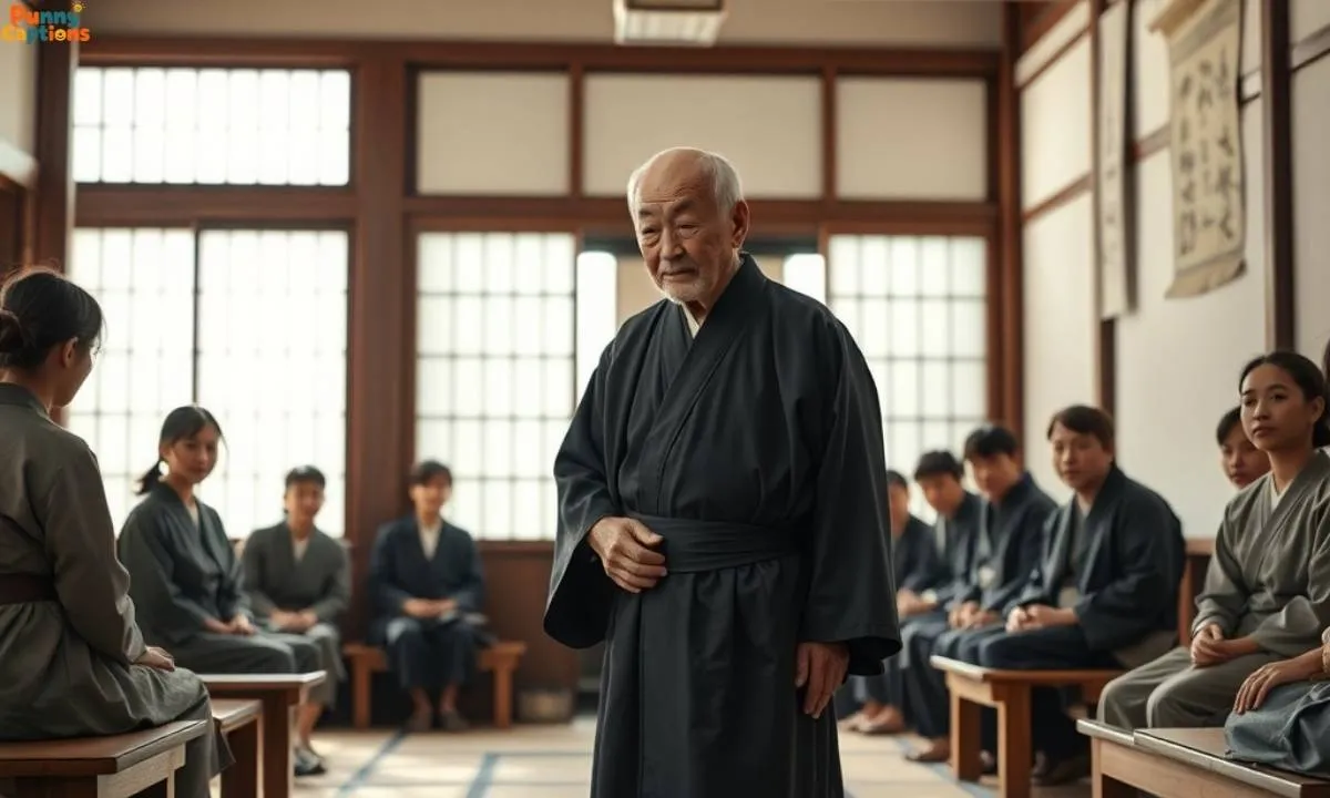 Japanese sensei teaching with respect